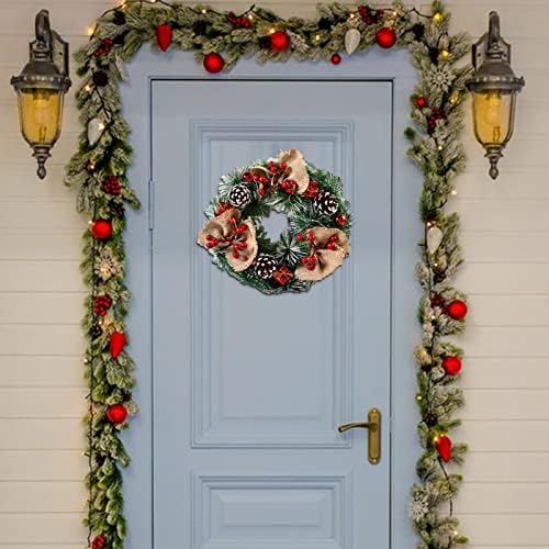 זר דלת חג המולד | עיצוב זר דלת חג המולד | קישוטים לחג המולד של זר לדלת הכניסה, מרפסת, קיר